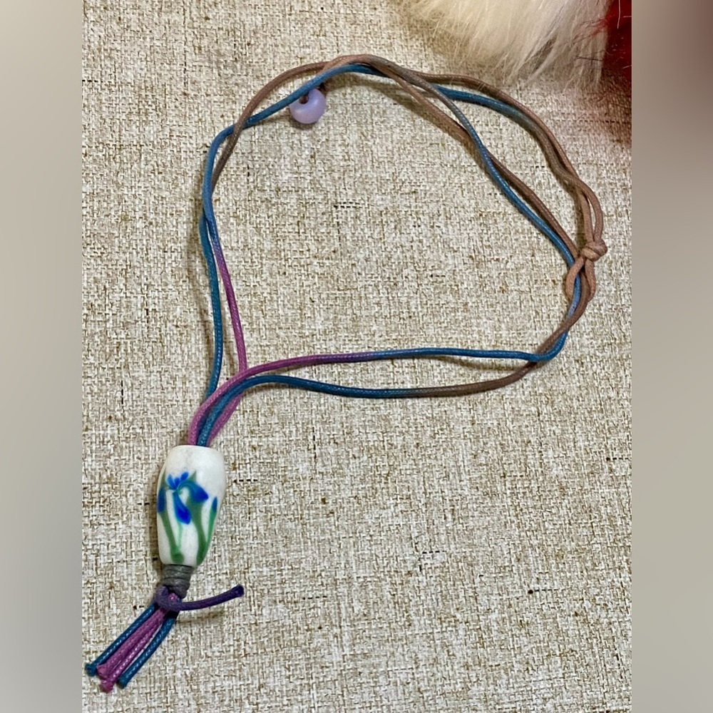 Multicolor Beaded Necklace with Floral Pendant